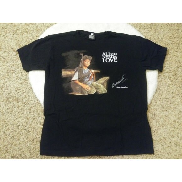 All You Need Is Love Black Unisex Large Tshirt Human Rights Shirt Humanitarian - Picture 1 of 5